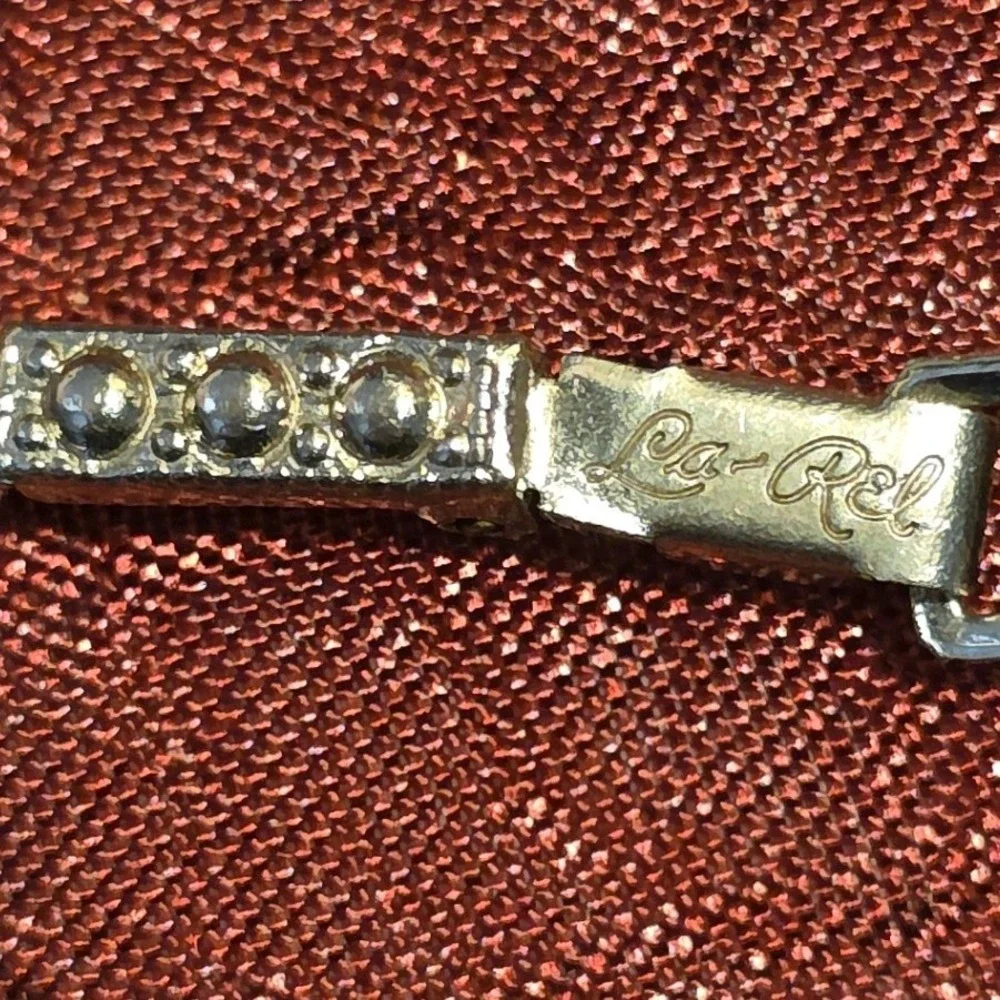 Signed La Rel Vintage Rhinestone Silver Tone Tennis Bracelet 7